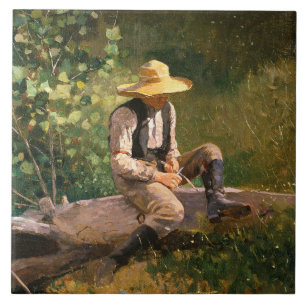 The Whittling Boy (by Winslow Homer) Tile