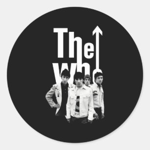 The Who Official 60'S Black White Band Classic Round Sticker