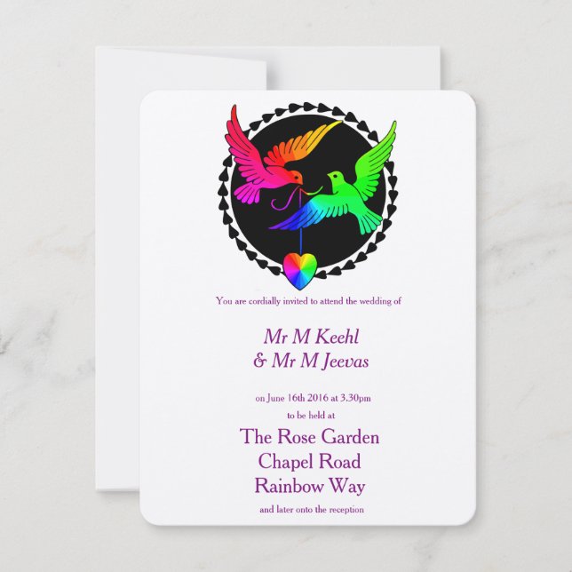 The Whole of the Rainbow Gay Wedding Invitation (Front)