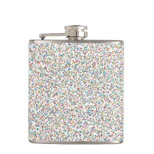 The Whole Rainbow Colourful Speckled Dots Hip Flask