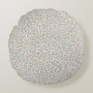 The Whole Rainbow Colourful Speckled Dots Round Cushion