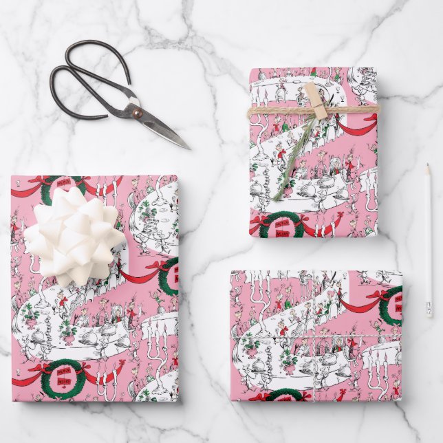 The Whos' Merry Christmas Feast Wrapping Paper Sheet (Front)