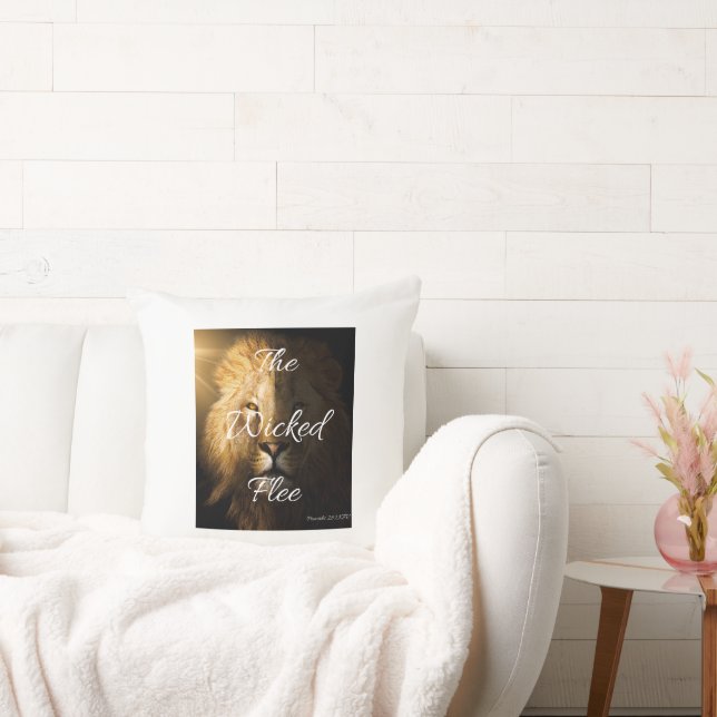 The Wicked Flee Proverbs 28:1 KJV Cushion (Couch)