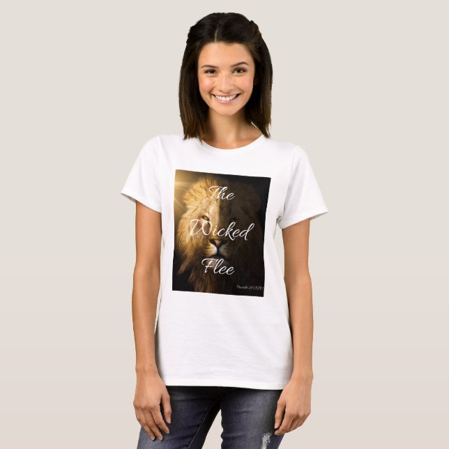 The Wicked Flee Proverbs 28:1 KJV Women's T-Shirt (Front Full)