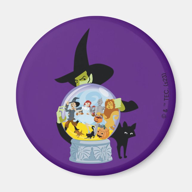The Wicked Witch Crystal Ball Halloween Magnet (Front)