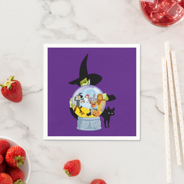 The Wicked Witch Crystal Ball Halloween Napkin (Insitu)