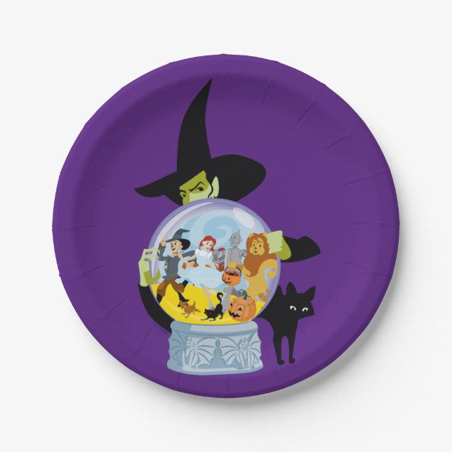 The Wicked Witch Crystal Ball Halloween Paper Plate (Front)