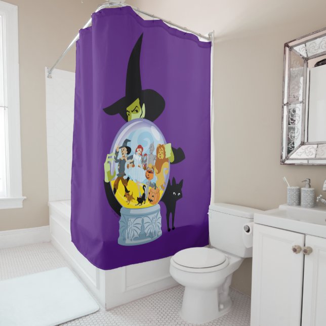 The Wicked Witch Crystal Ball Halloween Shower Curtain (In Situ)