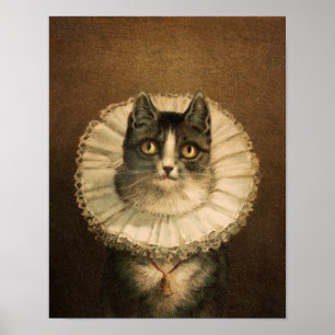 The widow (1861–1897), vintage cat portrait poster