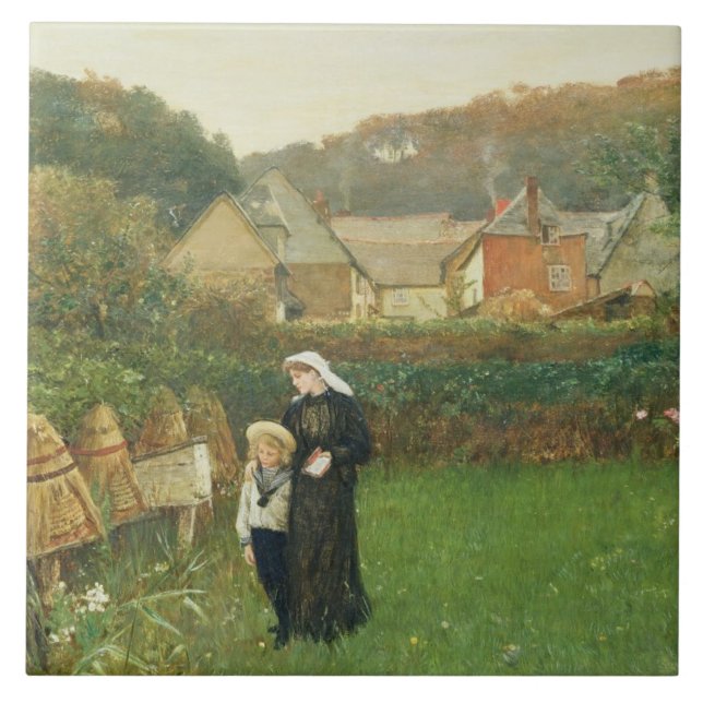 The Widow, 1895 (oil on canvas) Tile (Front)