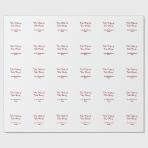 The wife of the party bachelorette party name date wrapping paper
