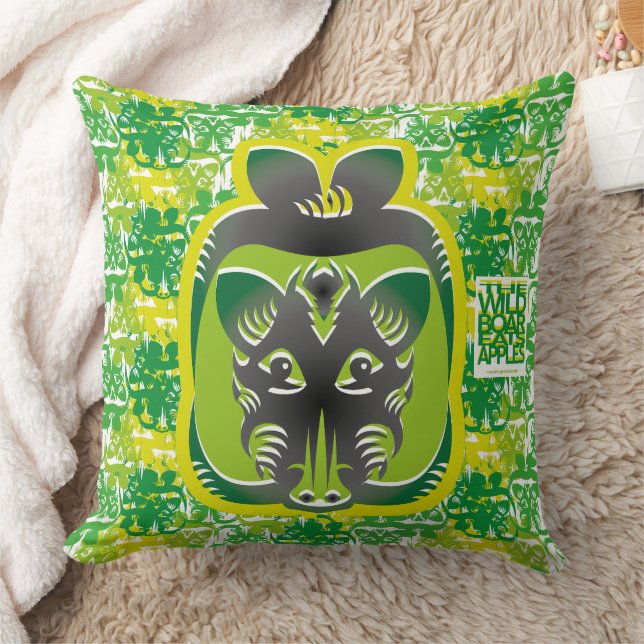 THE WILD BOAR EATS APPLES BY MASANSER CUSHION (Blanket)
