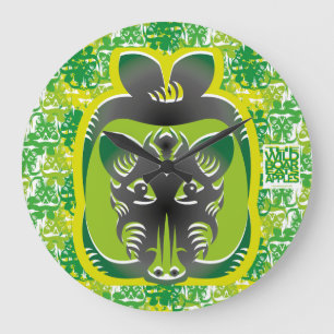 THE WILD BOAR EATS APPLES BY MASANSER LARGE CLOCK