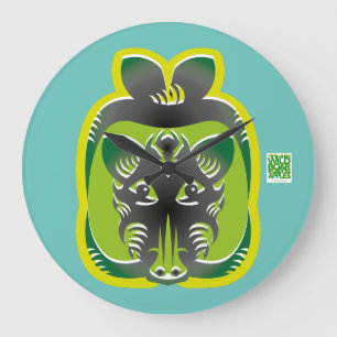 THE WILD BOAR EATS APPLES BY MASANSER LARGE CLOCK