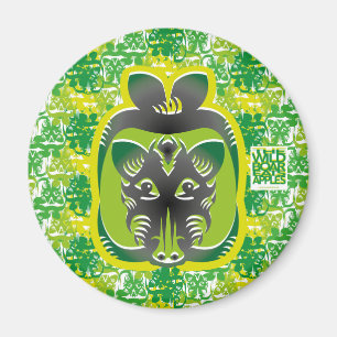 THE WILD BOAR EATS APPLES BY MASANSER MAGNET