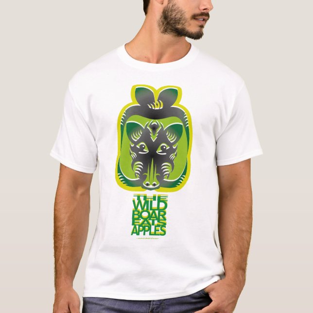 THE WILD BOAR EATS APPLES BY MASANSER T-Shirt (Front)