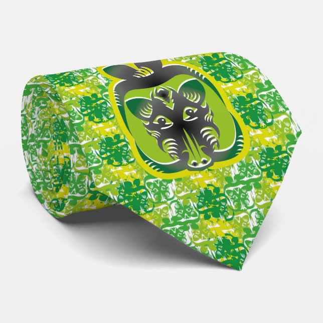 THE WILD BOAR EATS APPLES BY MASANSER TIE (Rolled)