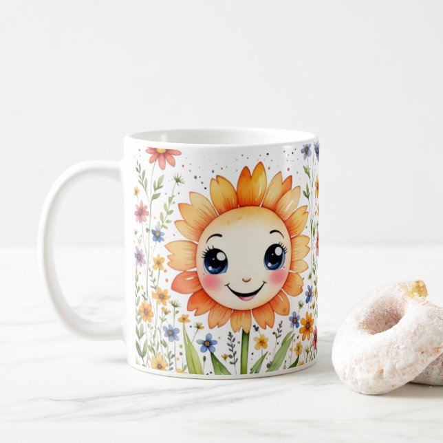 The wild flower coffee mug (With Donut)
