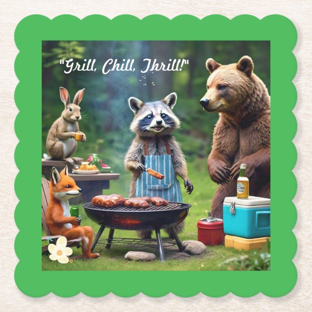 "The Wild Grill Gang" Paper Coaster (Front)