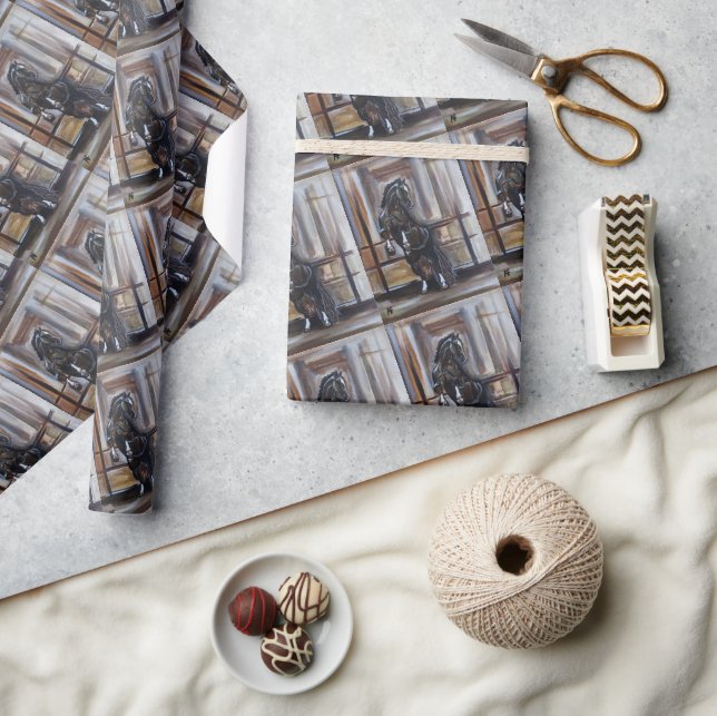 The Wild Horse Painting by Alfred Fox Wrapping Paper (Crafts)