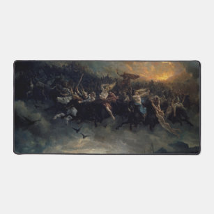 The Wild Hunt Of Odin, 1872 by Peter Nicolai Arbo Desk Mat