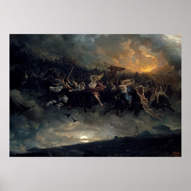 The Wild Hunt Of Odin, 1872 by Peter Nicolai Arbo Poster (Front)