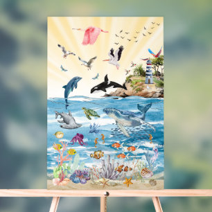 The Wild Life of the Oceans Acrylic Wall Art Sign