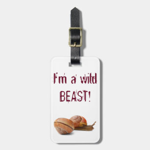 The wild side of a snail luggage tag