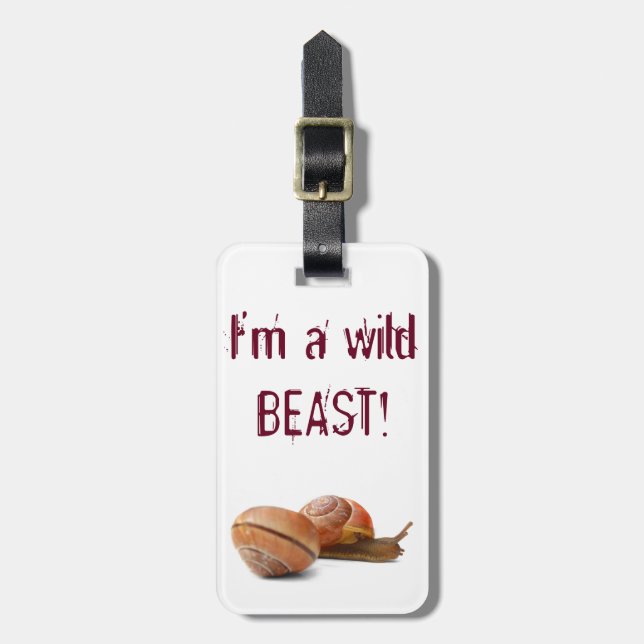 The wild side of a snail luggage tag (Front Vertical)
