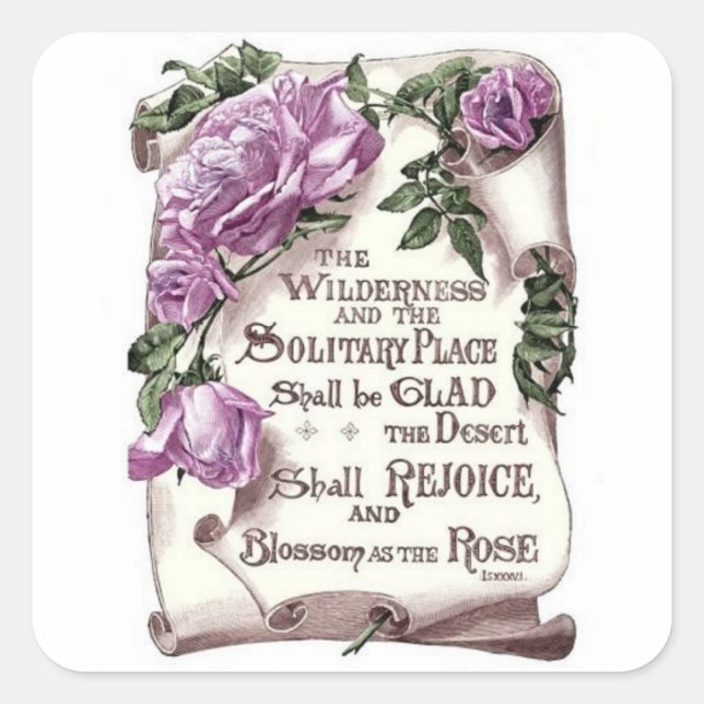 The Wilderness And The Solitary Place Square Sticker (Front)