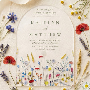 The Wildflower Meadow Wedding Suite - Acrylic Invitations