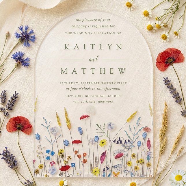 The Wildflower Meadow Wedding Suite -  Acrylic Invitations (Creator Uploaded)