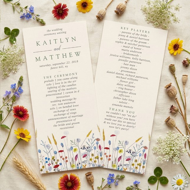 The Wildflower Meadow Wedding Suite - Programme (Creator Uploaded)