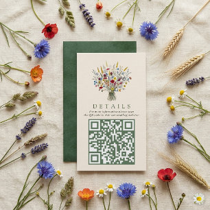 The Wildflower Meadow Wedding Suite - QR Code Enclosure Card