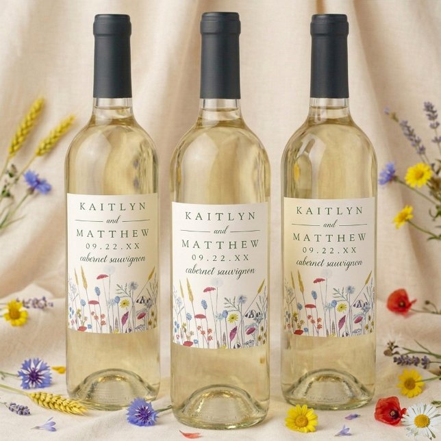 The Wildflower Meadow Wedding Suite - Wine Label (Creator Uploaded)
