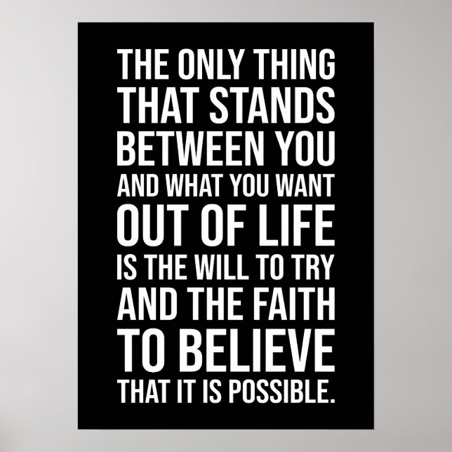 The Will To Try and Faith - Success Motivational Poster (Front)