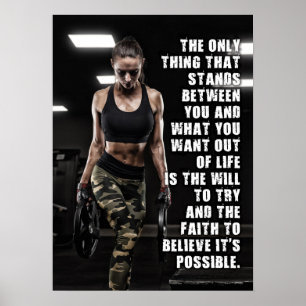 The Will To Try and Faith - Women's Workout Poster