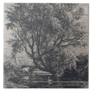 The Willow (etching) Tile
