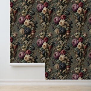 The Wilted Vigil – Gothic Floral Wallpaper