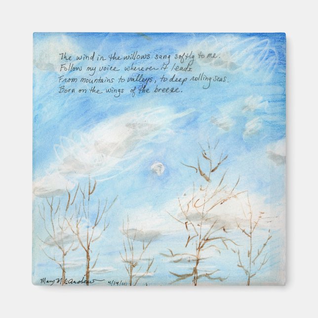 "The Wind in the Willows" verse on Painting Magnet (Front)