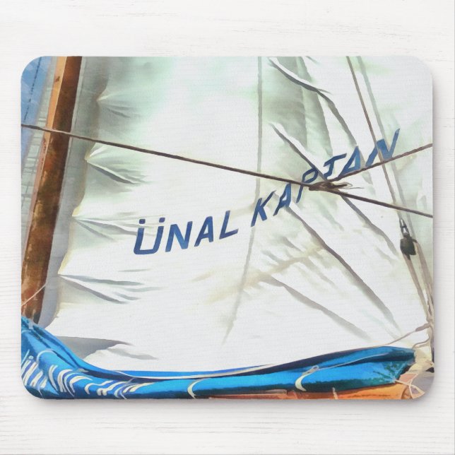 The Windblown Sails Of Unal Kaptan Acrylic Art Mouse Mat (Front)