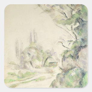The Winding Road, c.1900-06 (w/c on paper) Square Sticker