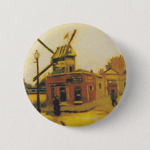 The Windmill of Galette by Vincent van Gogh 6 Cm Round Badge