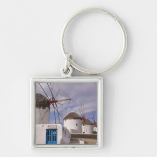 The windmills of Mykonos on the Greek Islands Key Ring