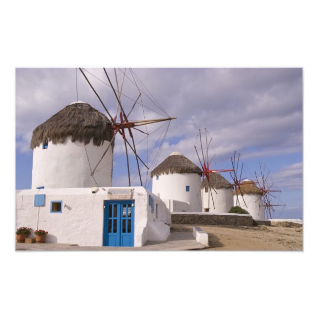 The windmills of Mykonos on the Greek Islands Photo Print (Front)