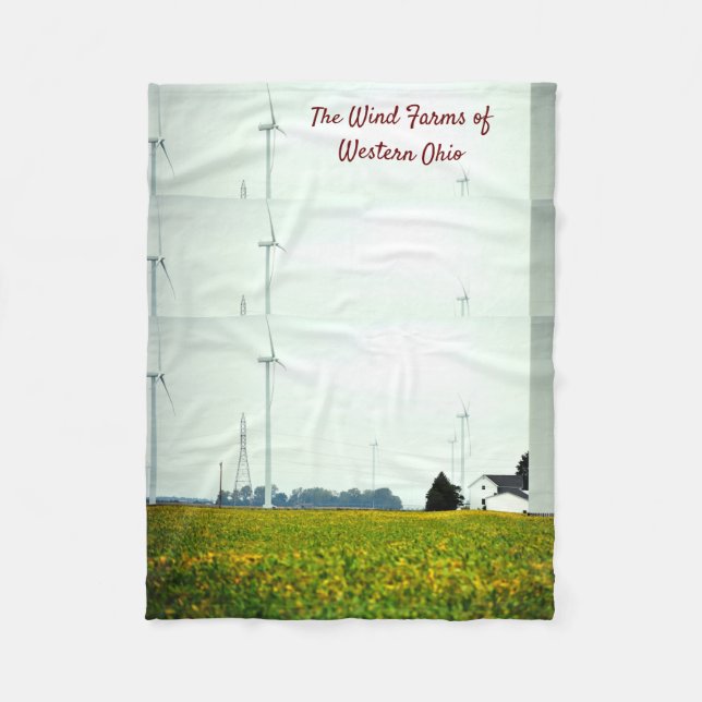 The Windmills of Western Ohio Fleece Blanket (Front)