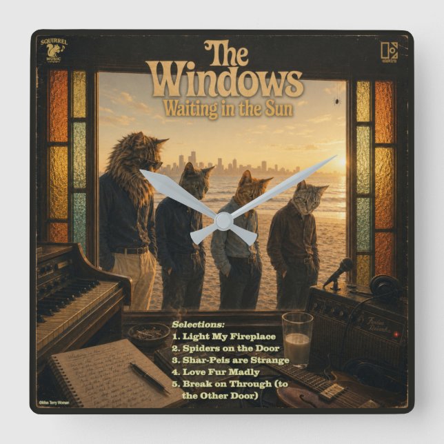 The Windows Album: a Parody Square Wall Clock (Front)