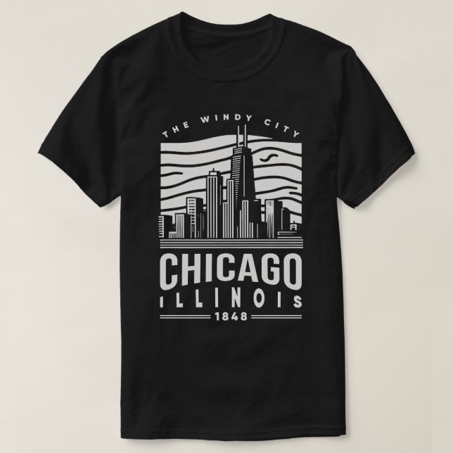 The Windy City Chicago Illinois 1848 TShirt (Design Front)
