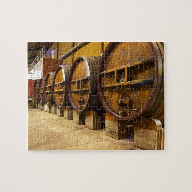 The wine cellar winery with big old wooden casks jigsaw puzzle (Horizontal)