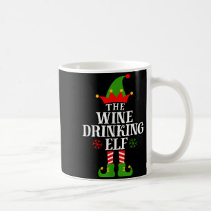 The Wine Drinking Elf Funny Matching Family Christ Coffee Mug